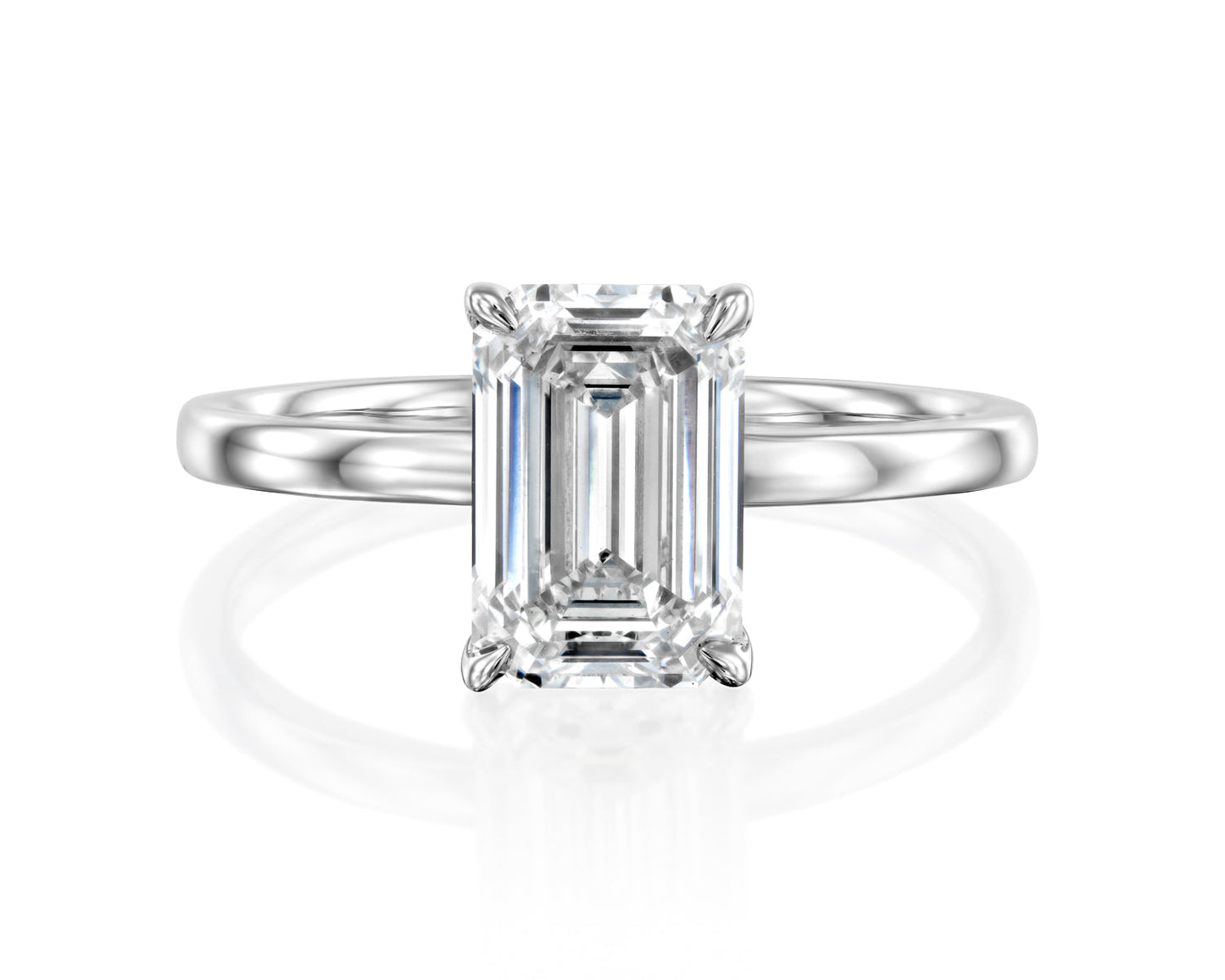 Solitaire Ring With Emerald Cut