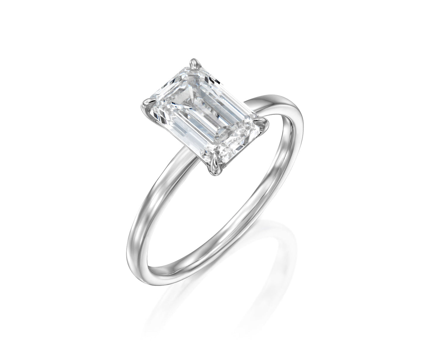 Solitaire Ring With Emerald Cut