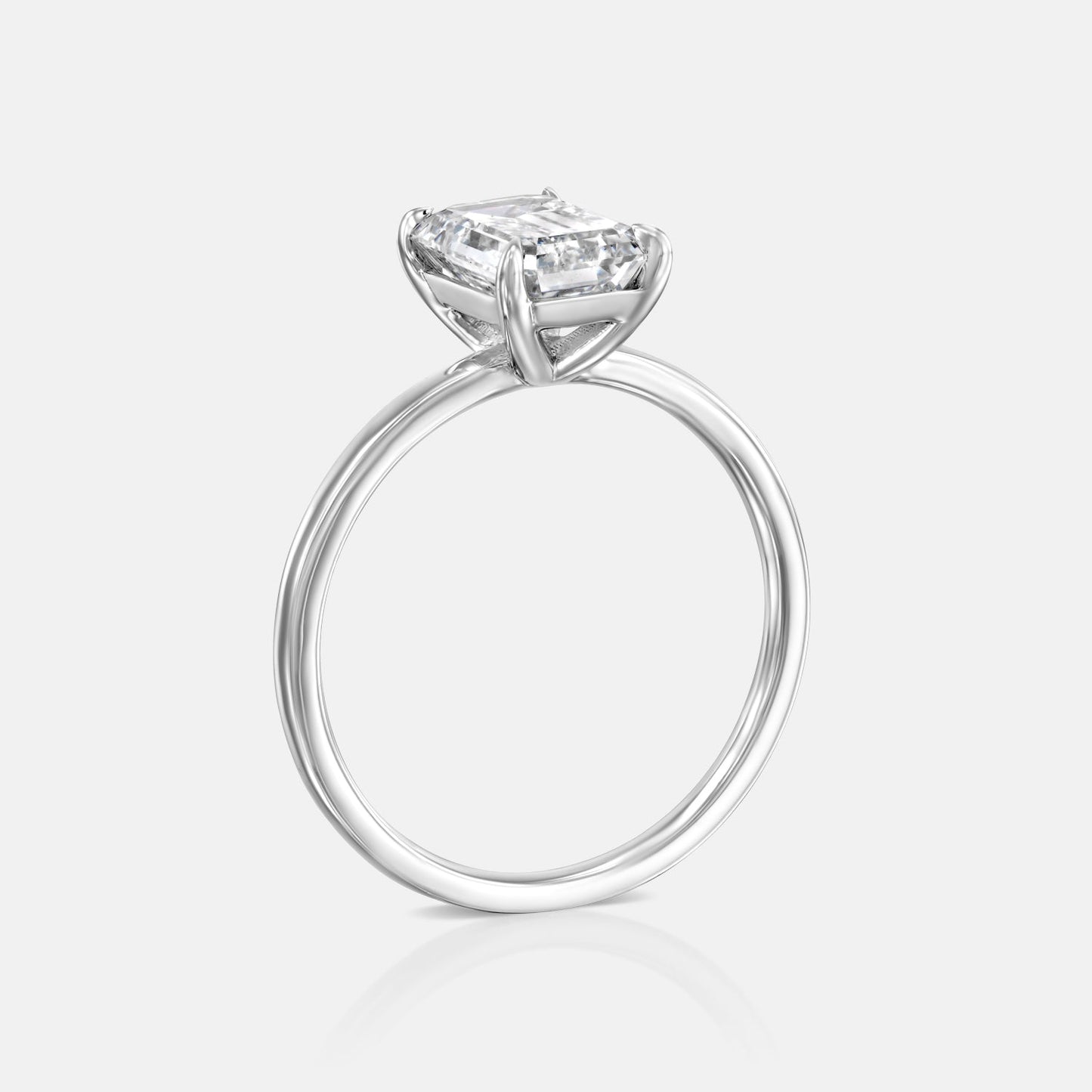 Solitaire Ring With Emerald Cut